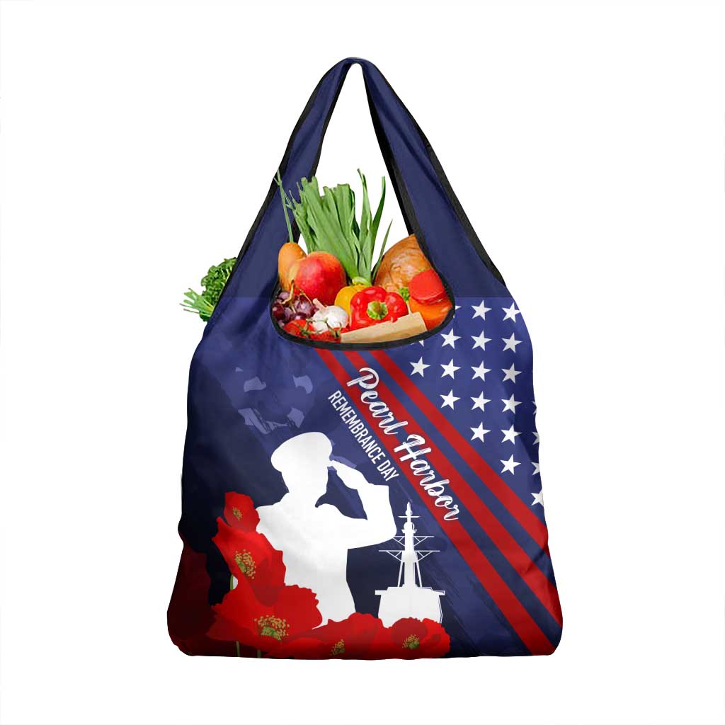 Pearl Harbor Remembrance Day Grocery Bag Poppy Mix Style