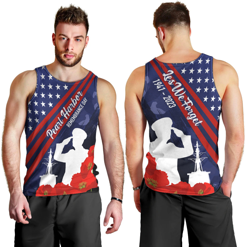 Pearl Harbor Remembrance Day Men Tank Top Poppy Mix Style LT7 - Polynesian Pride