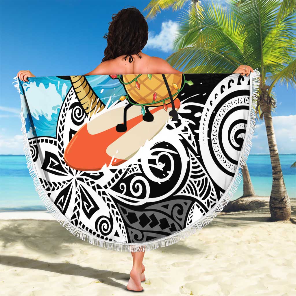 Tropical Christmas Polynesian Beach Blanket Funny Surfing Pineapple LT7 - Polynesian Pride
