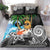 Tropical Christmas Polynesian Bedding Set Funny Surfing Pineapple