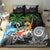 Tropical Christmas Polynesian Bedding Set Funny Surfing Pineapple