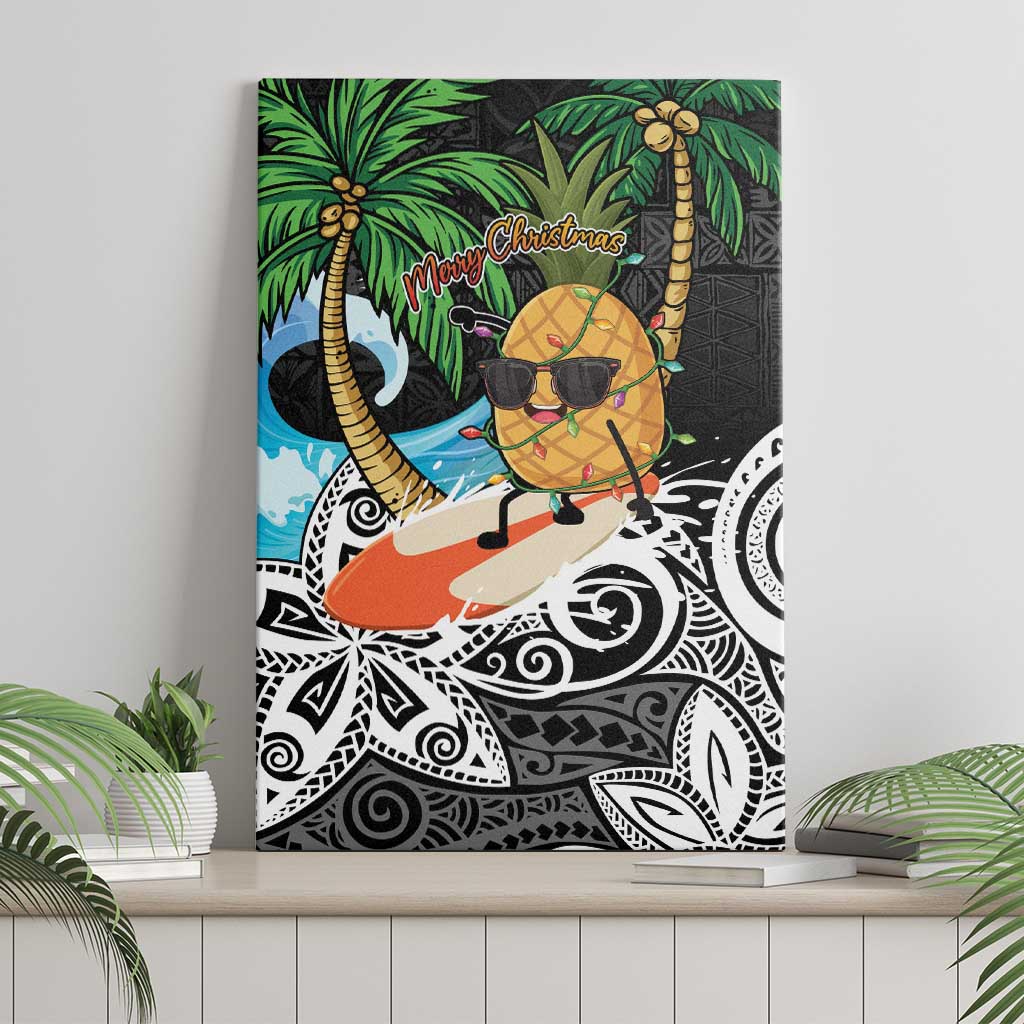 Tropical Christmas Polynesian Canvas Wall Art Funny Surfing Pineapple LT7 - Polynesian Pride