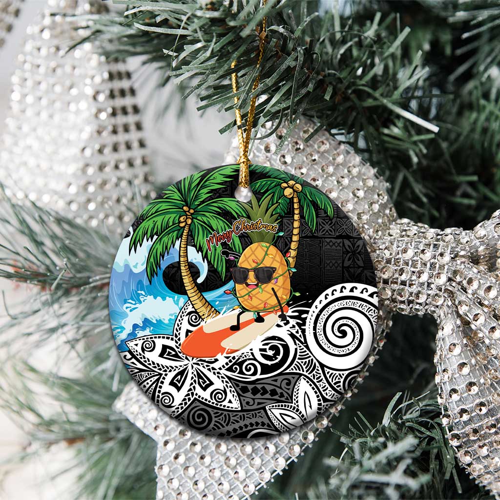 Tropical Christmas Polynesian Ceramic Ornament Funny Surfing Pineapple LT7 - Polynesian Pride