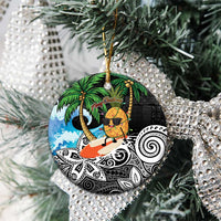 Tropical Christmas Polynesian Ceramic Ornament Funny Surfing Pineapple LT7 - Polynesian Pride