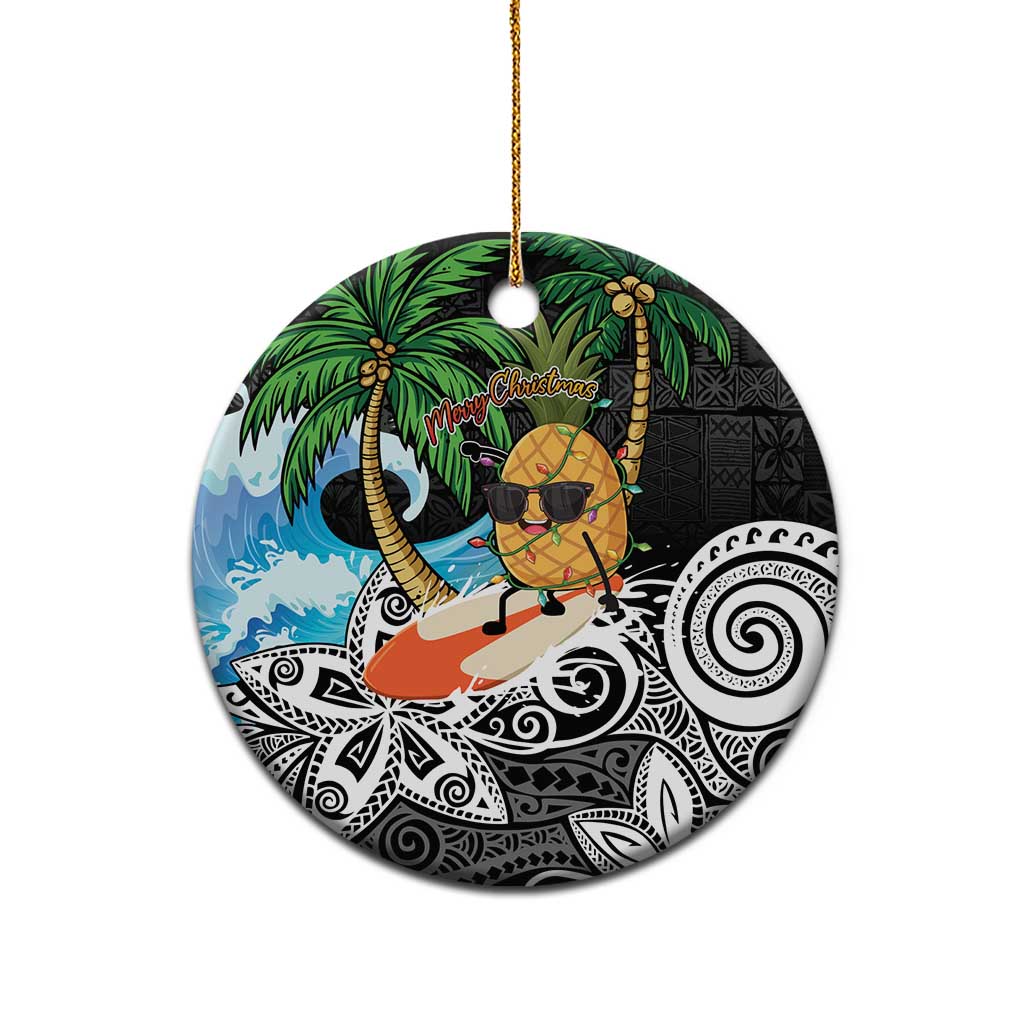 Tropical Christmas Polynesian Ceramic Ornament Funny Surfing Pineapple LT7 - Polynesian Pride