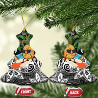 Tropical Christmas Polynesian Ceramic Ornament Funny Surfing Pineapple LT7 Christmas Tree Black - Polynesian Pride