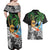 Tropical Christmas Polynesian Couples Matching Off Shoulder Maxi Dress and Hawaiian Shirt Funny Surfing Pineapple