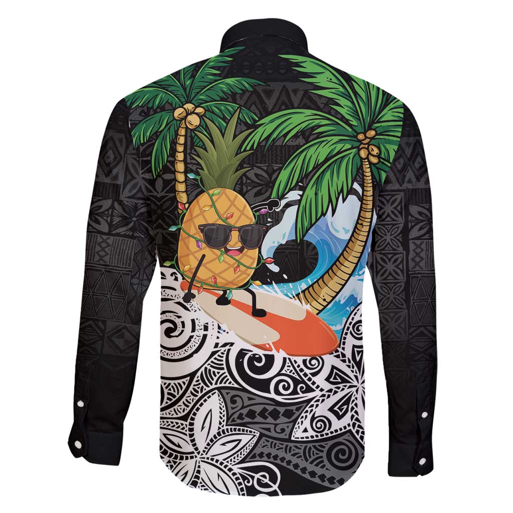 Tropical Christmas Polynesian Family Matching Mermaid Dress and Hawaiian Shirt Funny Surfing Pineapple