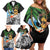 Tropical Christmas Polynesian Family Matching Off Shoulder Short Dress and Hawaiian Shirt Funny Surfing Pineapple