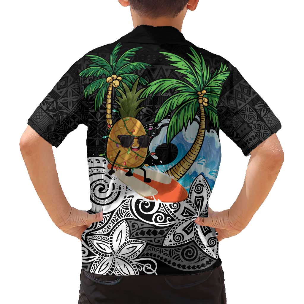 Tropical Christmas Polynesian Family Matching Tank Maxi Dress and Hawaiian Shirt Funny Surfing Pineapple LT7 - Polynesian Pride