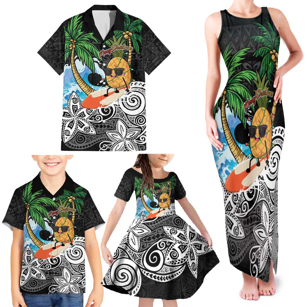 Tropical Christmas Polynesian Family Matching Tank Maxi Dress and Hawaiian Shirt Funny Surfing Pineapple LT7 - Polynesian Pride