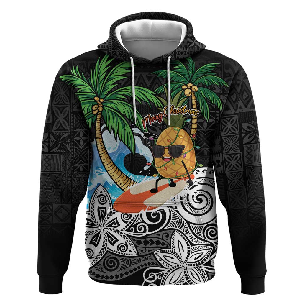 Tropical Christmas Polynesian Hoodie Funny Surfing Pineapple