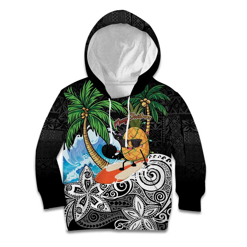 Tropical Christmas Polynesian Kid Hoodie Funny Surfing Pineapple