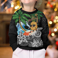 Tropical Christmas Polynesian Kid Ugly Christmas Sweater Funny Surfing Pineapple