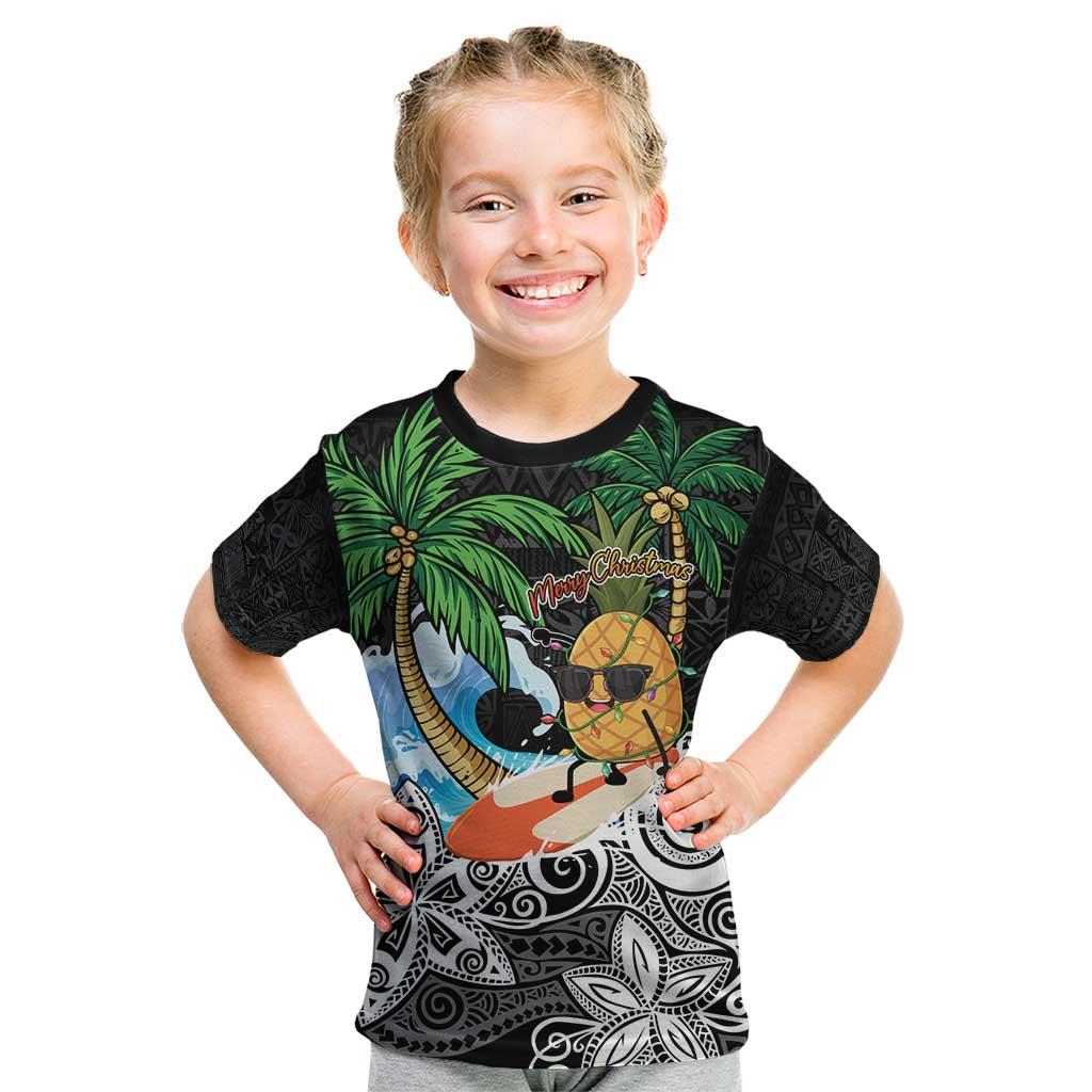 Tropical Christmas Polynesian Kid T Shirt Funny Surfing Pineapple