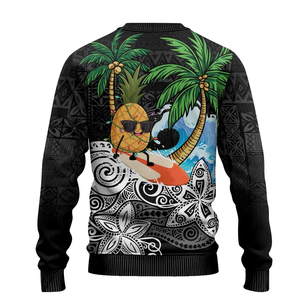 Tropical Christmas Polynesian Ugly Christmas Sweater Funny Surfing Pineapple