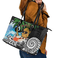 Tropical Christmas Polynesian Leather Tote Bag Funny Surfing Pineapple LT7 - Polynesian Pride