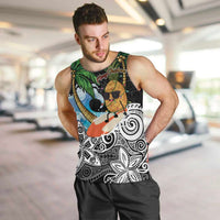 Tropical Christmas Polynesian Men Tank Top Funny Surfing Pineapple LT7 Black - Polynesian Pride