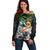 Tropical Christmas Polynesian Off Shoulder Sweater Funny Surfing Pineapple