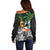 Tropical Christmas Polynesian Off Shoulder Sweater Funny Surfing Pineapple