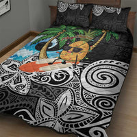 Tropical Christmas Polynesian Quilt Bed Set Funny Surfing Pineapple LT7 - Polynesian Pride