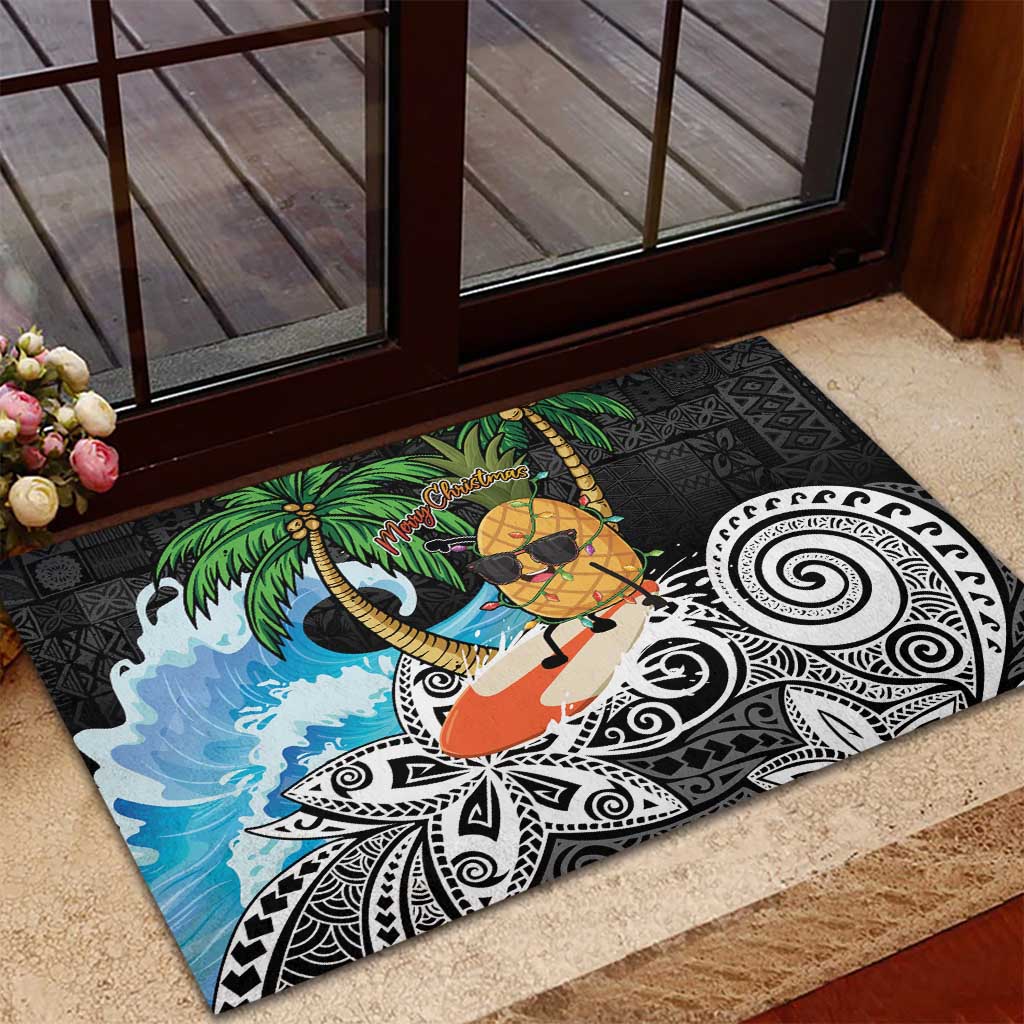 Tropical Christmas Polynesian Rubber Doormat Funny Surfing Pineapple LT7 - Polynesian Pride