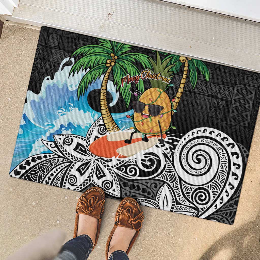 Tropical Christmas Polynesian Rubber Doormat Funny Surfing Pineapple LT7 - Polynesian Pride