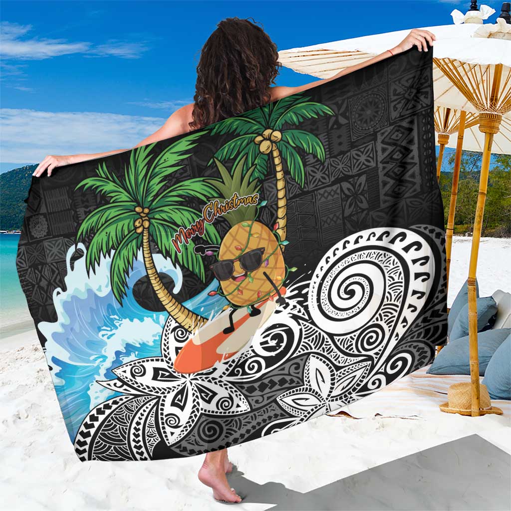 Tropical Christmas Polynesian Sarong Funny Surfing Pineapple