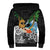 Tropical Christmas Polynesian Sherpa Hoodie Funny Surfing Pineapple