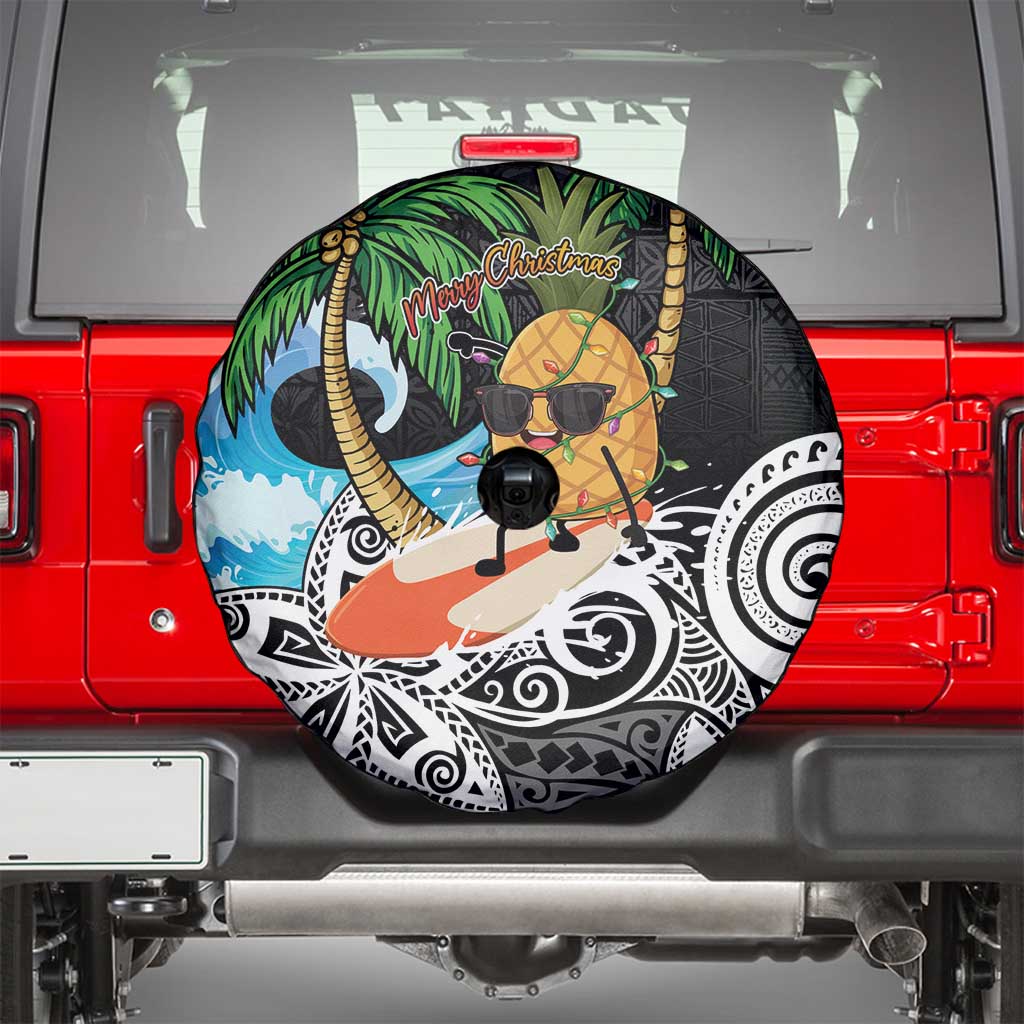 Tropical Christmas Polynesian Spare Tire Cover Funny Surfing Pineapple LT7 - Polynesian Pride
