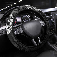 Tropical Christmas Polynesian Steering Wheel Cover Funny Surfing Pineapple LT7 Universal Fit Black - Polynesian Pride