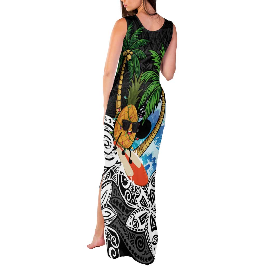 Tropical Christmas Polynesian Tank Maxi Dress Funny Surfing Pineapple LT7 - Polynesian Pride