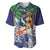 Tropical Christmas Polynesian Baseball Jersey Funny Surfing Pineapple Blue