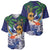 Tropical Christmas Polynesian Baseball Jersey Funny Surfing Pineapple Blue