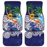 Tropical Christmas Polynesian Car Mats Funny Surfing Pineapple Blue LT7 - Polynesian Pride