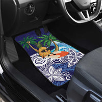 Tropical Christmas Polynesian Car Mats Funny Surfing Pineapple Blue LT7 - Polynesian Pride