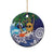 Tropical Christmas Polynesian Ceramic Ornament Funny Surfing Pineapple Blue