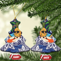 Tropical Christmas Polynesian Ceramic Ornament Funny Surfing Pineapple Blue LT7 Christmas Tree Blue - Polynesian Pride
