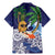 Tropical Christmas Polynesian Family Matching Mermaid Dress and Hawaiian Shirt Funny Surfing Pineapple Blue