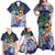 Tropical Christmas Polynesian Family Matching Off Shoulder Maxi Dress and Hawaiian Shirt Funny Surfing Pineapple Blue