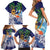 Tropical Christmas Polynesian Family Matching Short Sleeve Bodycon Dress and Hawaiian Shirt Funny Surfing Pineapple Blue