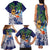 Tropical Christmas Polynesian Family Matching Tank Maxi Dress and Hawaiian Shirt Funny Surfing Pineapple Blue