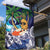 Tropical Christmas Polynesian Garden Flag Funny Surfing Pineapple Blue