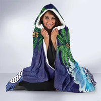Tropical Christmas Polynesian Hooded Blanket Funny Surfing Pineapple Blue LT7 - Polynesian Pride