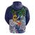 Tropical Christmas Polynesian Hoodie Funny Surfing Pineapple Blue