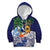 Tropical Christmas Polynesian Kid Hoodie Funny Surfing Pineapple Blue