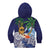 Tropical Christmas Polynesian Kid Hoodie Funny Surfing Pineapple Blue