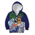 Tropical Christmas Polynesian Kid Hoodie Funny Surfing Pineapple Blue