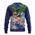 Tropical Christmas Polynesian Ugly Christmas Sweater Funny Surfing Pineapple Blue