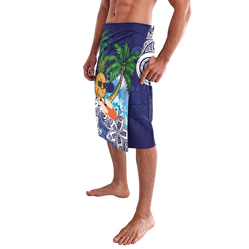 Tropical Christmas Polynesian Lavalava Funny Surfing Pineapple Blue LT7 - Polynesian Pride